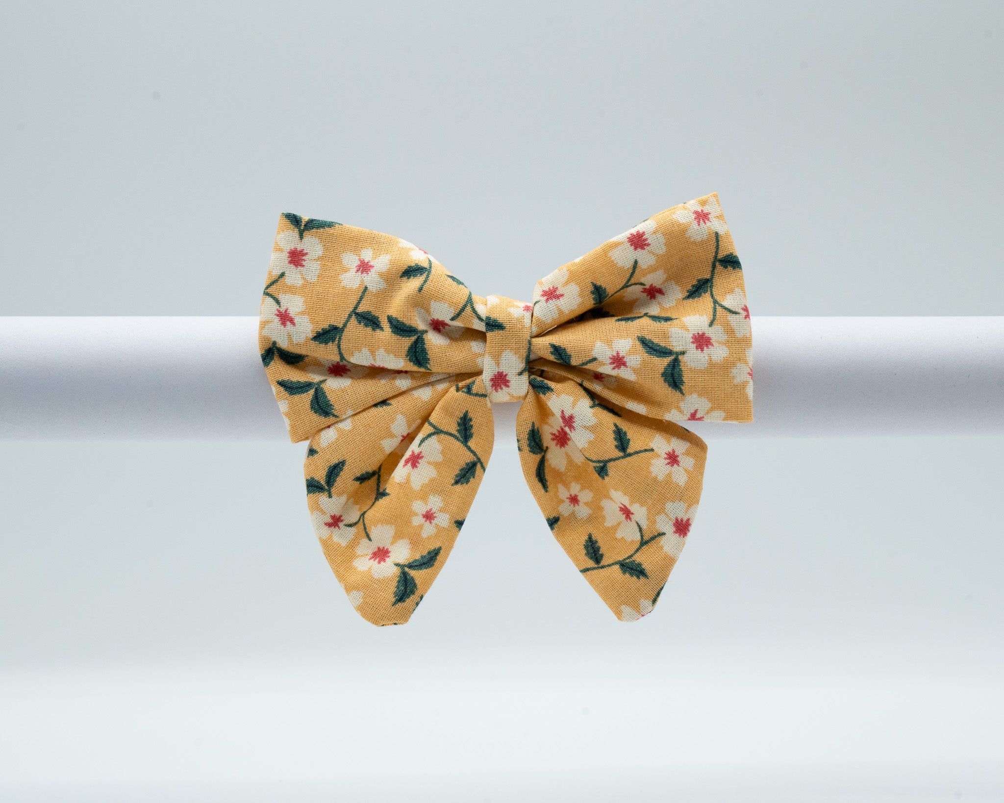 Yellow Floral Bow